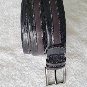 Mezlan Blue/Brown Lizard Belt - Size 36